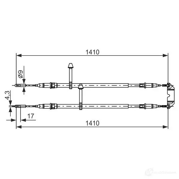 Трос ручника, стояночного тормоза BOSCH 1987477245 Q5KBU 353481 BC88 3