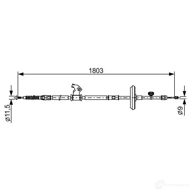 Трос ручника, стояночного тормоза BOSCH 0LN95 355520 1987482508 BC25 08