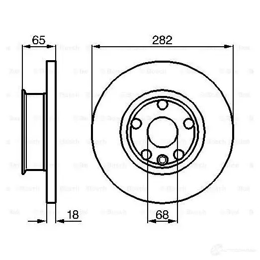 Тормозной диск BOSCH HFEQ0D BD53 1 0986478613 339057