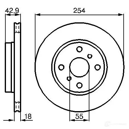 Тормозной диск BOSCH BD 506 0986478585 R8I8X 339035