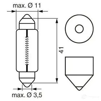 Лампа SV8.5-8 10 Вт 12 В BOSCH K 15772 349999 12V 10W PURE LIGHT 1987301014