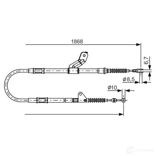 Трос ручника, стояночного тормоза BOSCH PI5XWPN 1987482158 BC10 52 355228