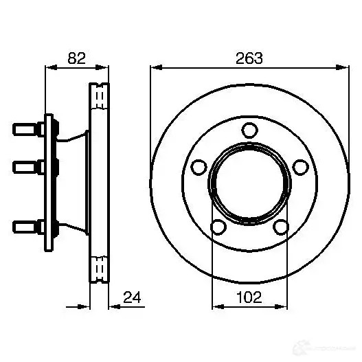 Тормозной диск BOSCH OI1R8 339084 0986478643 BD 561