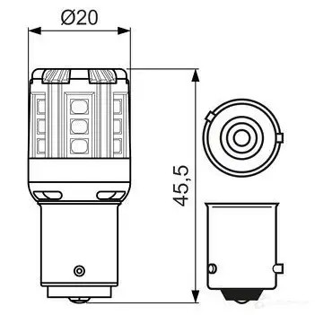 Лампа BAU15S 1 Вт 12 В BOSCH 1987301520 SA3SF R 1437245359