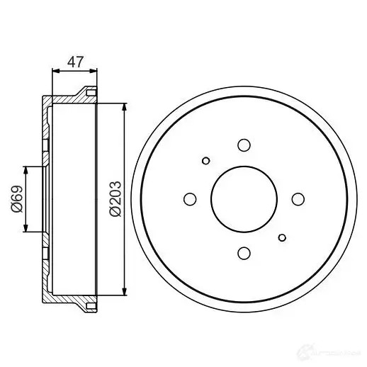 Тормозной барабан BOSCH N2YDKY 338630 0986477235 DB30 6