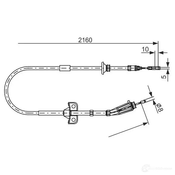 Трос ручника, стояночного тормоза BOSCH O2I1KE 1987482284 B C1168 355346