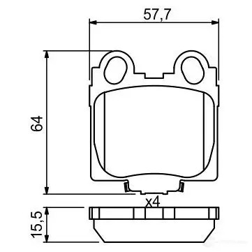 Тормозные колодки, комплект BOSCH 342219 23429 0986494231 7638D771
