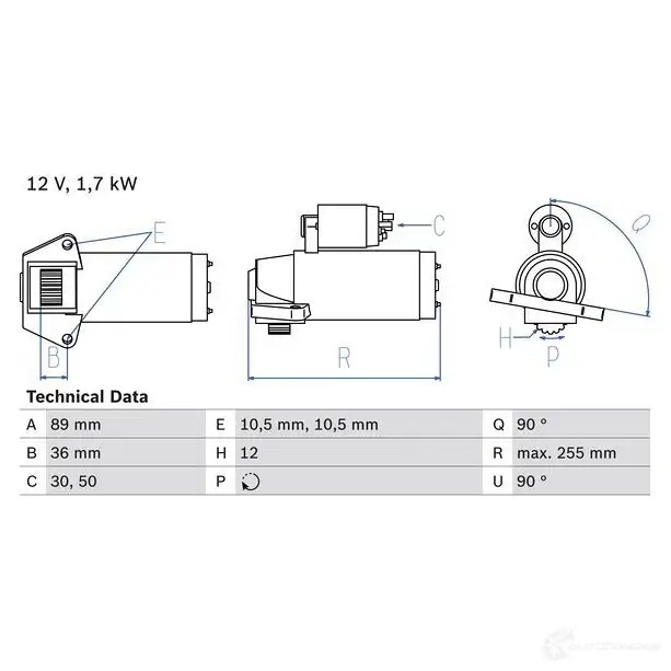 Стартер BOSCH 2 583 0986025830 331907 D43583