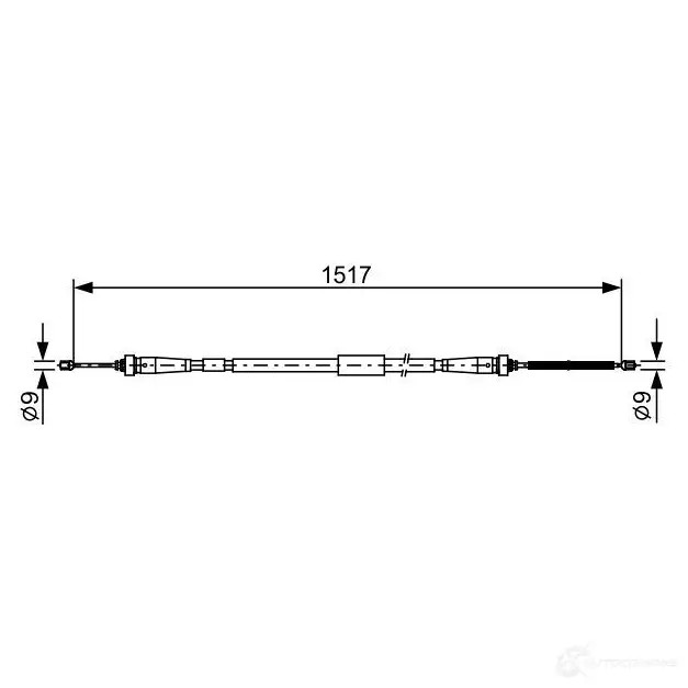 Трос ручника, стояночного тормоза BOSCH R2Y051C BC 2639 355634 1987482639