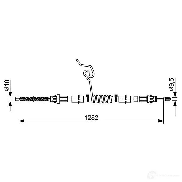 Трос ручника, стояночного тормоза BOSCH DIFTX2X 1987482462 BC 2462 355498
