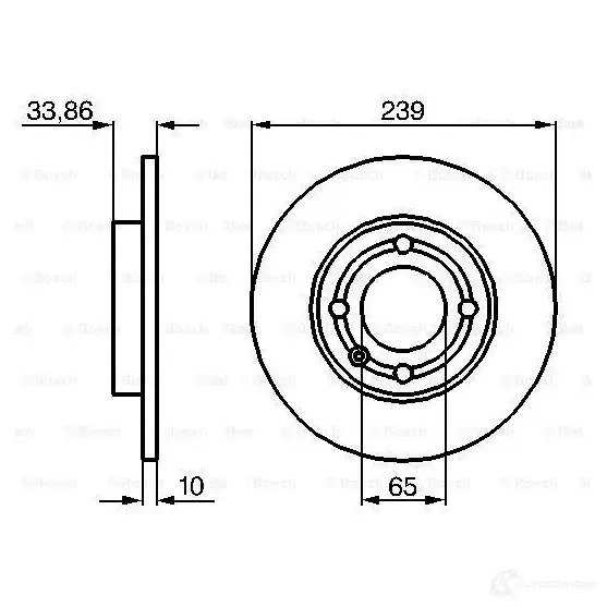 Тормозной диск BOSCH 339063 0986478620 E1 90 R - 02C0100/0381 BD538