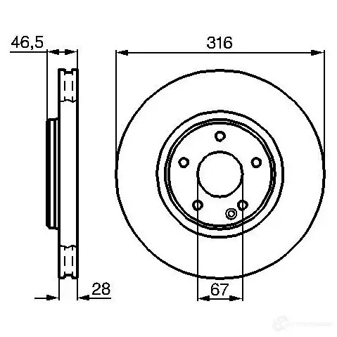 Тормозной диск BOSCH 339068 BD5 43 0986478625 ZS8P1SJ