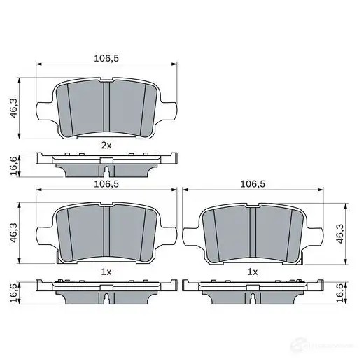 Тормозные колодки, комплект BOSCH 0986424839 ZA DL05H 1437243539