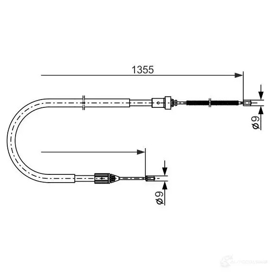 Трос ручника, стояночного тормоза BOSCH 17THP2V 1987477644 BC50 6 353761