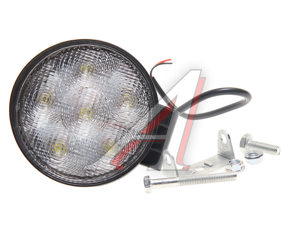 Фара рабочего света круглая 115х115x38мм 18Вт (6 LED) IP68 рассеянный свет (Flood) 12-24V MEGAPOWER
