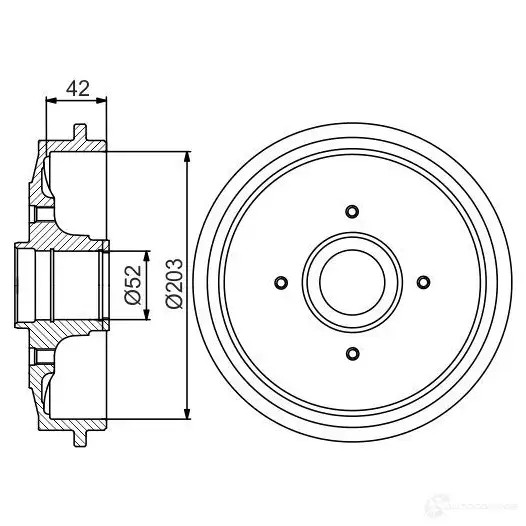 Тормозной барабан BOSCH 338597 0986477201 DB 272 4D4DXBD