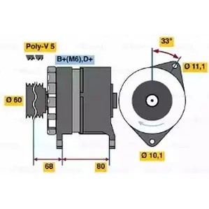 Генератор Bosch 4 645 333011 0 986 046 450 OSLJ5S