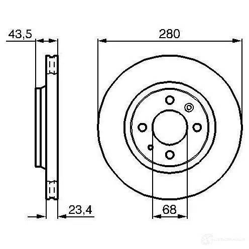 Тормозной диск BOSCH 0986478375 338880 E1 90 R - 02C0074/0455 BD313