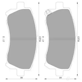 Тормозные колодки, комплект BOSCH 2 0887 7589-D721 1193488560 0986ab2324