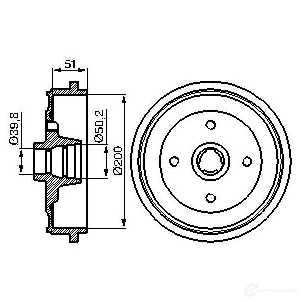 Тормозной барабан BOSCH 338479 D B128 7BSUJ 0986477053
