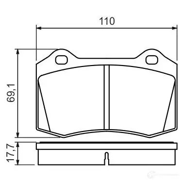 Тормозные колодки, комплект BOSCH BP1407 21381 342453 0986494486