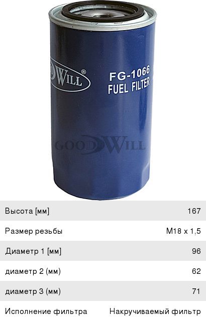 Фильтр топливный ЯМЗ тонкой очистки (резьбовой) ЕВРО-3 GOODWILL