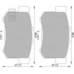 Тормозные колодки, дисковые, комплект Bosch 0 986 505 694 BP5694 1193485721 7418-D5 37