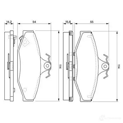 Тормозные колодки, комплект BOSCH 336285 7138D217; 7196D295 23242 0986424561