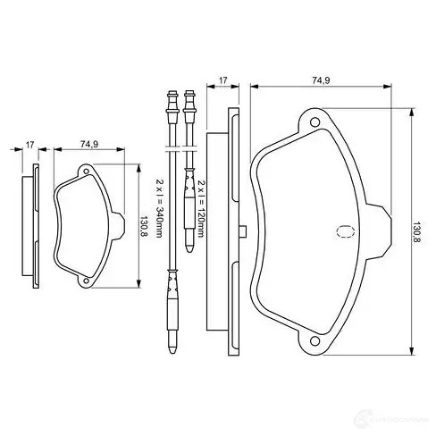 Тормозные колодки, комплект BOSCH 21 504 BP526 337727 0986460957