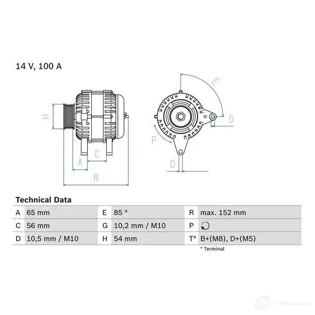 Генератор BOSCH X1RDL 0986047270 333036 47 27