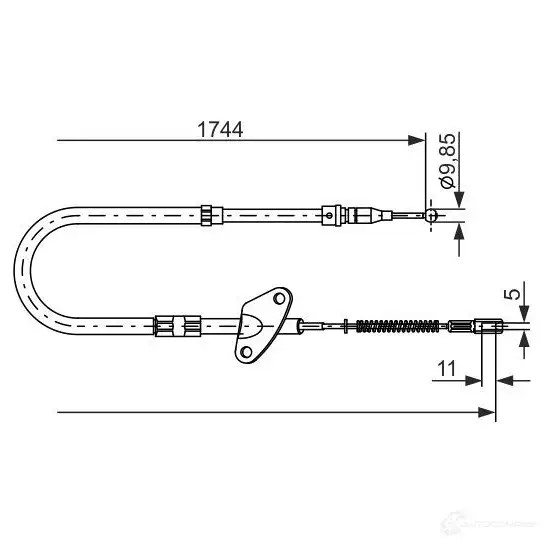 Трос ручника, стояночного тормоза BOSCH 54PAL 1987477122 BC1 03 353382
