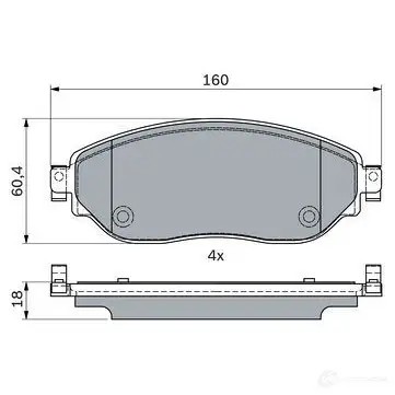 Тормозные колодки, комплект BOSCH 0986494741 1437243512 4VC W5GA