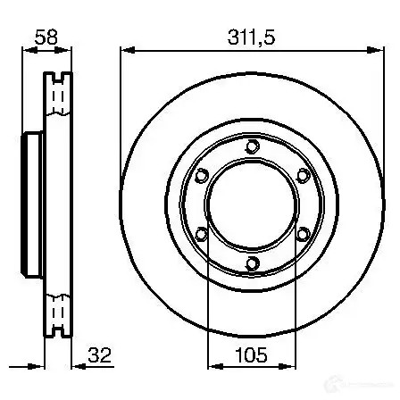 Тормозной диск BOSCH ST6L3K 0986478580 339031 BD 501