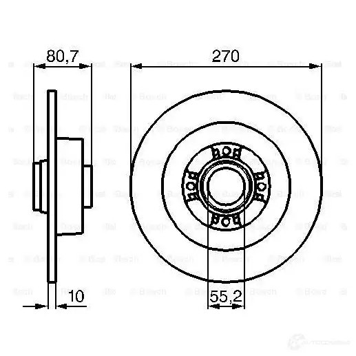 Тормозной диск BOSCH TNCKXJK 0986479196 BD1 066 339461