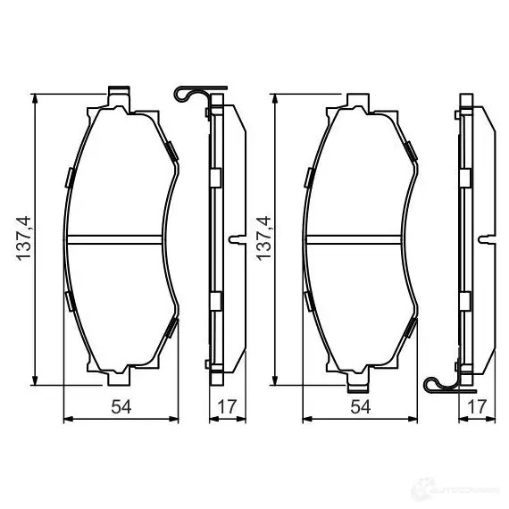 Тормозные колодки, комплект BOSCH 342534 BP1492 21527 0986494571