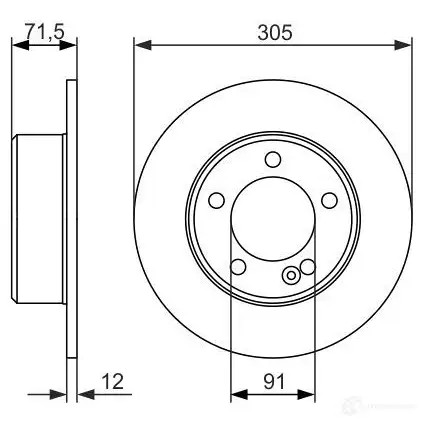 Тормозной диск BOSCH BD1546 0986479714 E1 90 R - 02C0100/0163 339920