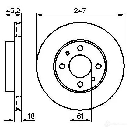Тормозной диск BOSCH 338937 0986478459 B D390 DZ4ZC