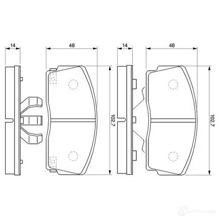 Тормозные колодки, комплект BOSCH 21 339 0986493390 342005 7336D456