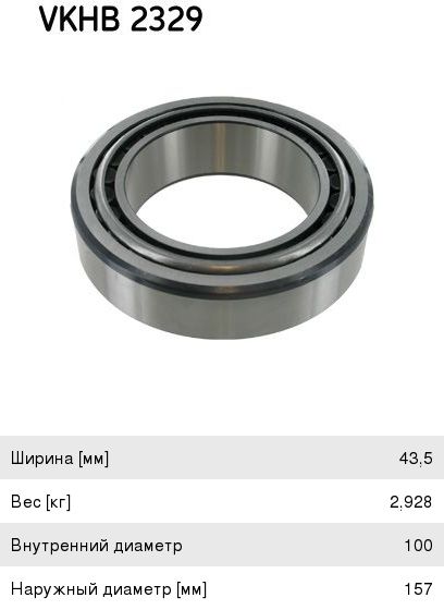 Подшипник ступицы MERCEDES (100x157x43.5мм) SKF