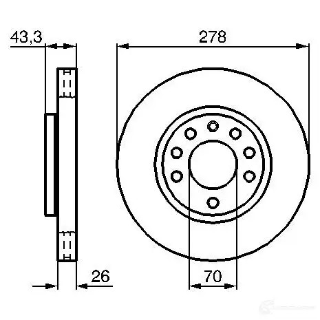 Тормозной диск BOSCH 0986479262 E1 90 R -02C0348/0202 BD1140 339520