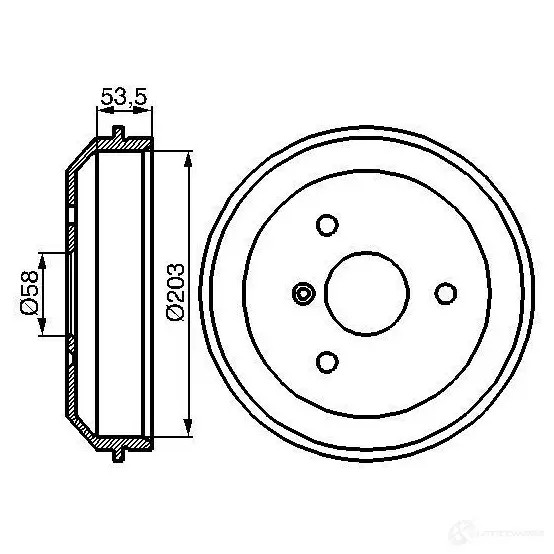 Тормозной барабан BOSCH 338508 D B178 GC3L3U 0986477103