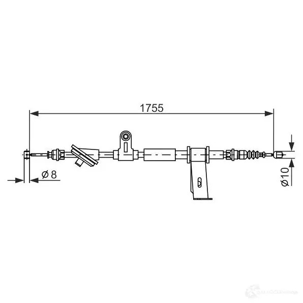Трос ручника, стояночного тормоза BOSCH 6MFFXD 1987477111 BC86 0 353371