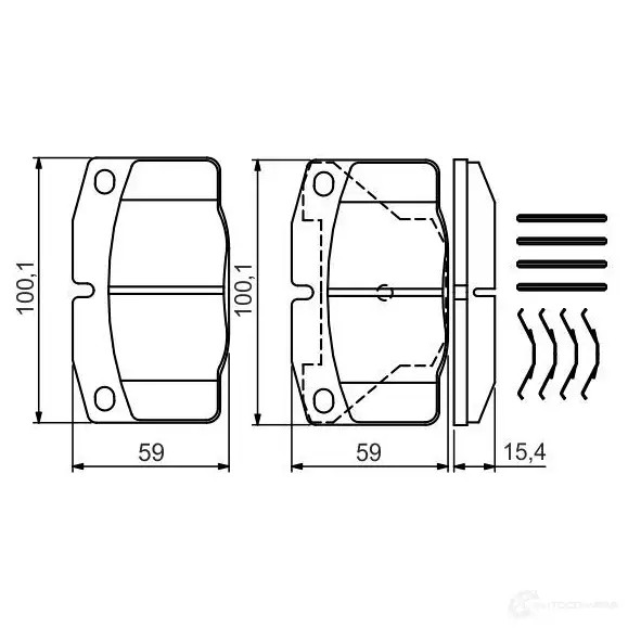 Тормозные колодки, комплект BOSCH 337980 BP747 20 939 0986469390