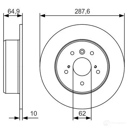 Тормозной диск BOSCH Y23OI BD229 7 0986479t69 340545