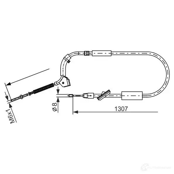 Трос ручника, стояночного тормоза BOSCH BC83 7 353459 RUKXUZE 1987477223