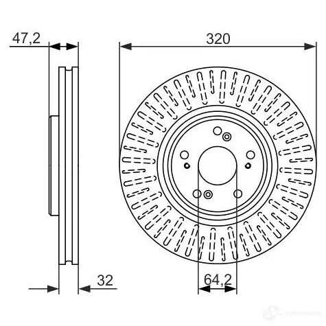 Тормозной диск BOSCH BD157 3 339947 MRTX5AF 0986479741