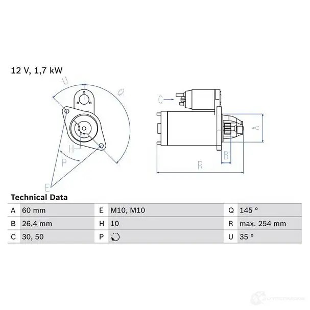 Стартер BOSCH 21 32 331613 0986021320 BYYY361