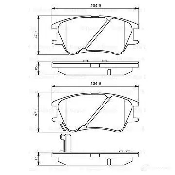Тормозные колодки, комплект BOSCH 342153 24 277 0986494155 24277