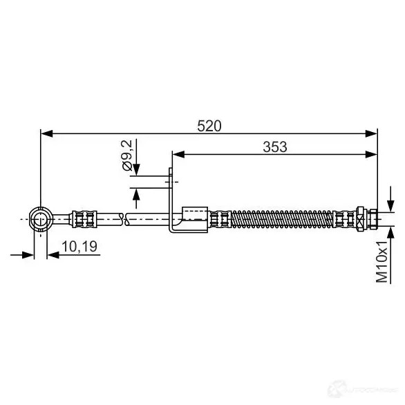 Тормозной шланг BOSCH 1987481321 GWFXW B H1213 354427