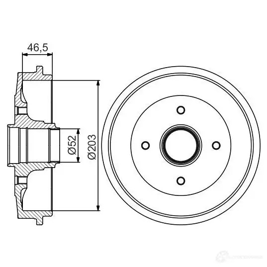 Тормозной барабан BOSCH 5I3XUDB 338645 DB3 24 0986477253